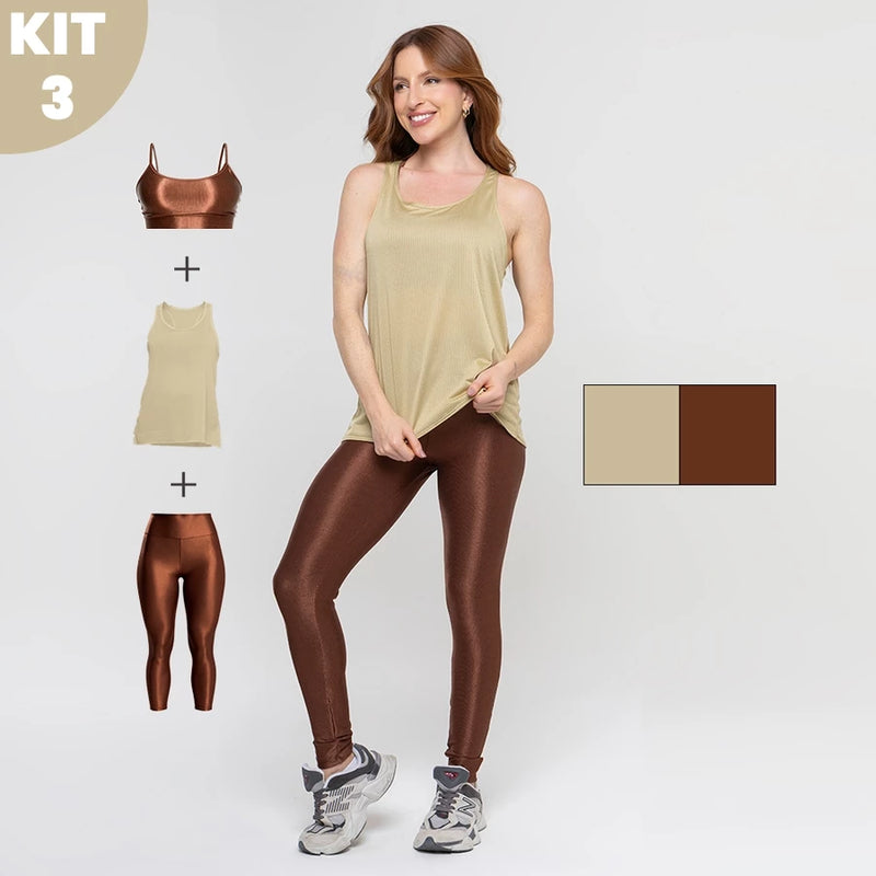 Kit Fitness Feminino 3 Peças