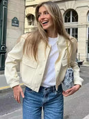 Jaqueta Cropped Vanessa M. de Mulher