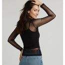 Blusa Tule Gola Alta Elegante