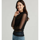 Blusa Tule Gola Alta Elegante