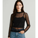 Blusa Tule Gola Alta Elegante