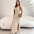 Vestido Longo Crochê Elegante