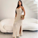 Vestido Longo Crochê Elegante