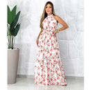 Vestido Longo Floral Elegante