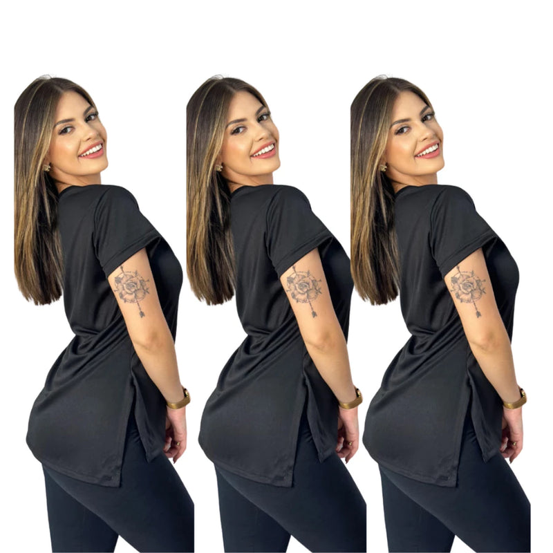 Kit 3 Blusas Academia Feminina