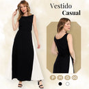 Vestido Longo Preto e Branco